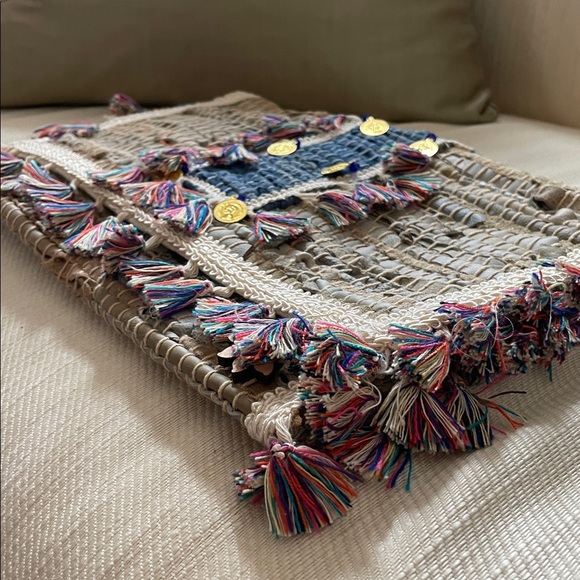 KOORELOO Woven Multicolor Fringe CLUTCH HANDBAG PURSE. NWT - Picture 6 of 9